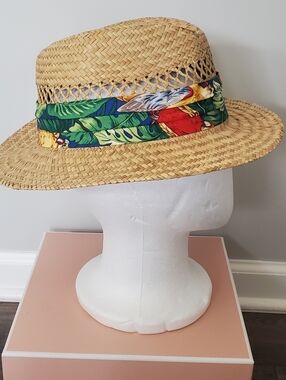 Original Panama Jack Palm Straw Tropical Hat Made In Mexico Sz Medium